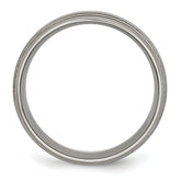 Unisex Titanium Wedding Band with Brushed Finish and Engravable Flat Edge